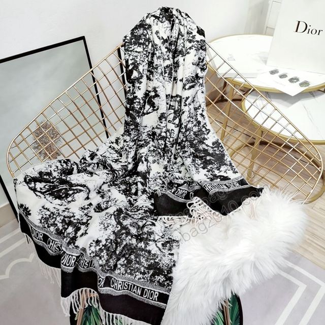Dior圍巾 最新專櫃主打款 叢林系列羊絨圍巾 迪奧女羊絨披肩毯  llwj7063